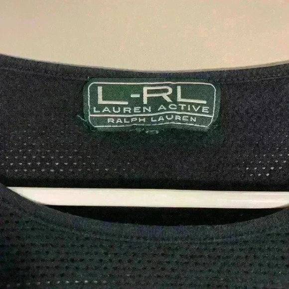 Lauren Ralph Lauren striped top size L with mesh short sleeves - Picture 3 of 4